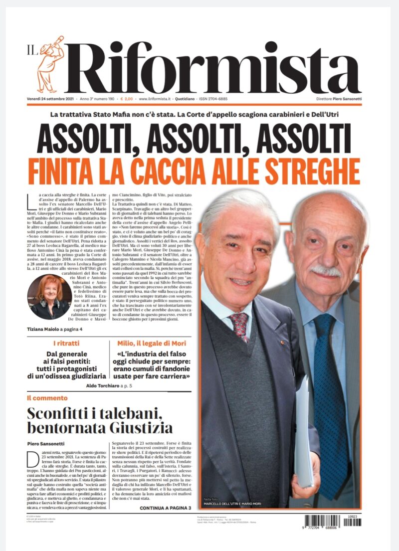 Quotidiano del 24 settembre 2021