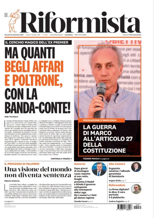 Quotidiano del 30 settembre 2021