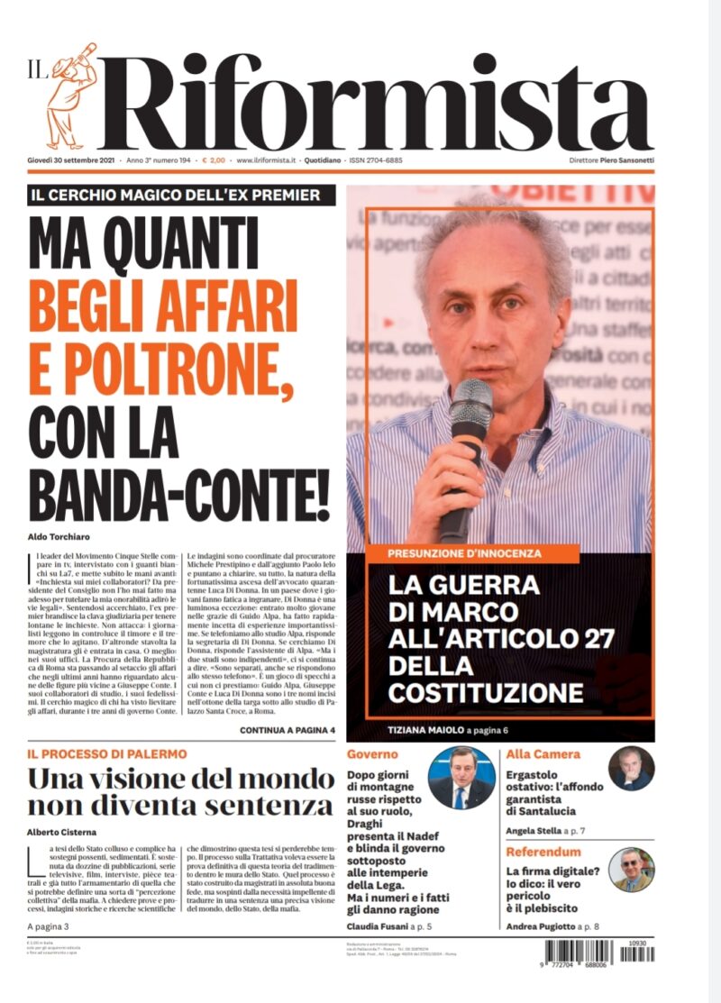 Quotidiano del 30 settembre 2021