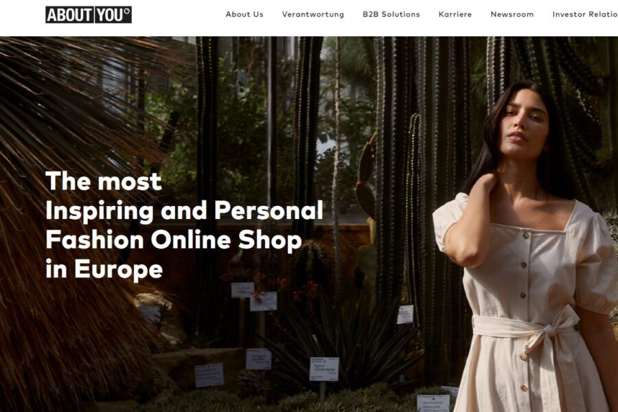 Screenshot dal sito di About You