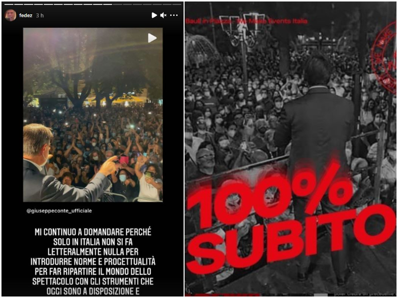 Cantanti imbestialiti dai bagni di folla di Conte, l’ex premier dà ragione a Fedez: “Fate cagare”