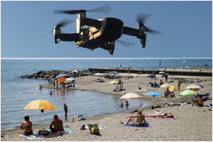 Drone-termometro per i bagnanti sulla spiaggia, l’ultima trovata anti Covid: “Una roba da NASA”