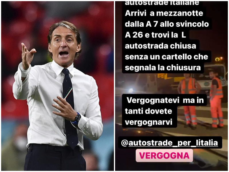 Mancini infuriato con autostrade italiane: “Chiusura senza un cartello, vergognatevi”