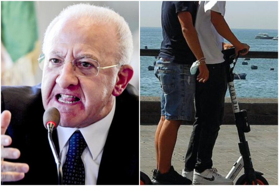 De Luca dichiara guerra ai monopattini: “Teste di sedano senza casco, pronta una stretta”