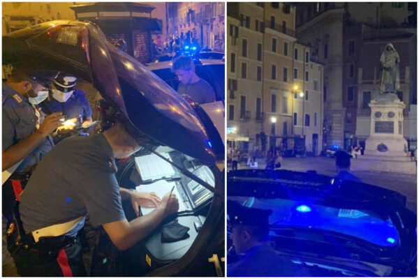 Movida senza freni a Roma, turista fa bagno nella fontana di Campo de’ Fiori e la danneggia