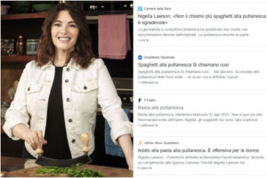Spaghetti alla puttanesca, ultima crociata dei giornali italiani sulla ‘cancel culture’: il caso Nigella Lawson che imbarazza la stampa