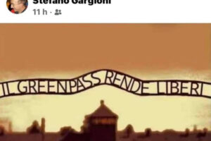 “Il Green Pass rende liberi”, sospeso il preside Stefano Gargioni per il fotomontaggio su Auschwitz “Il Green Pass rende liberi”, sospeso il preside Stefano Gargioni per il fotomontaggio su Auschwitz