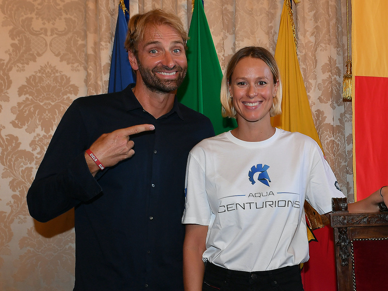 Foto Cafaro/LaPresse
11 Ottobre 2019 Napoli, Italia
news
Conferenza stampa di presentazione della International Swimming League
Nella foto: Massimiliano Rosolino e Federica Pellegrini

Photo Cafaro/LaPresse
October 11, 2019 Naples, Italy
news
Press conference International Swimming League
In the Picture: Massimiliano Rosolino and  Federica Pellegrini