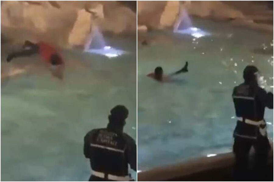 Bagno nella Dolce Vita, un altro turista cede al protagonismo e si tuffa nella Fontana di Trevi