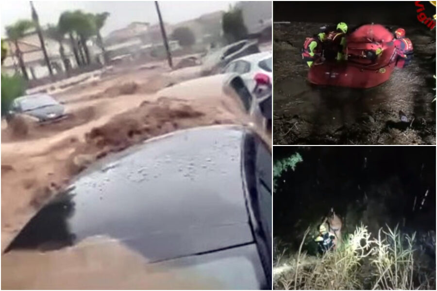 Il maltempo colpisce Sicilia e Calabria, strade allagate: coppia dispersa, trovato morto il marito