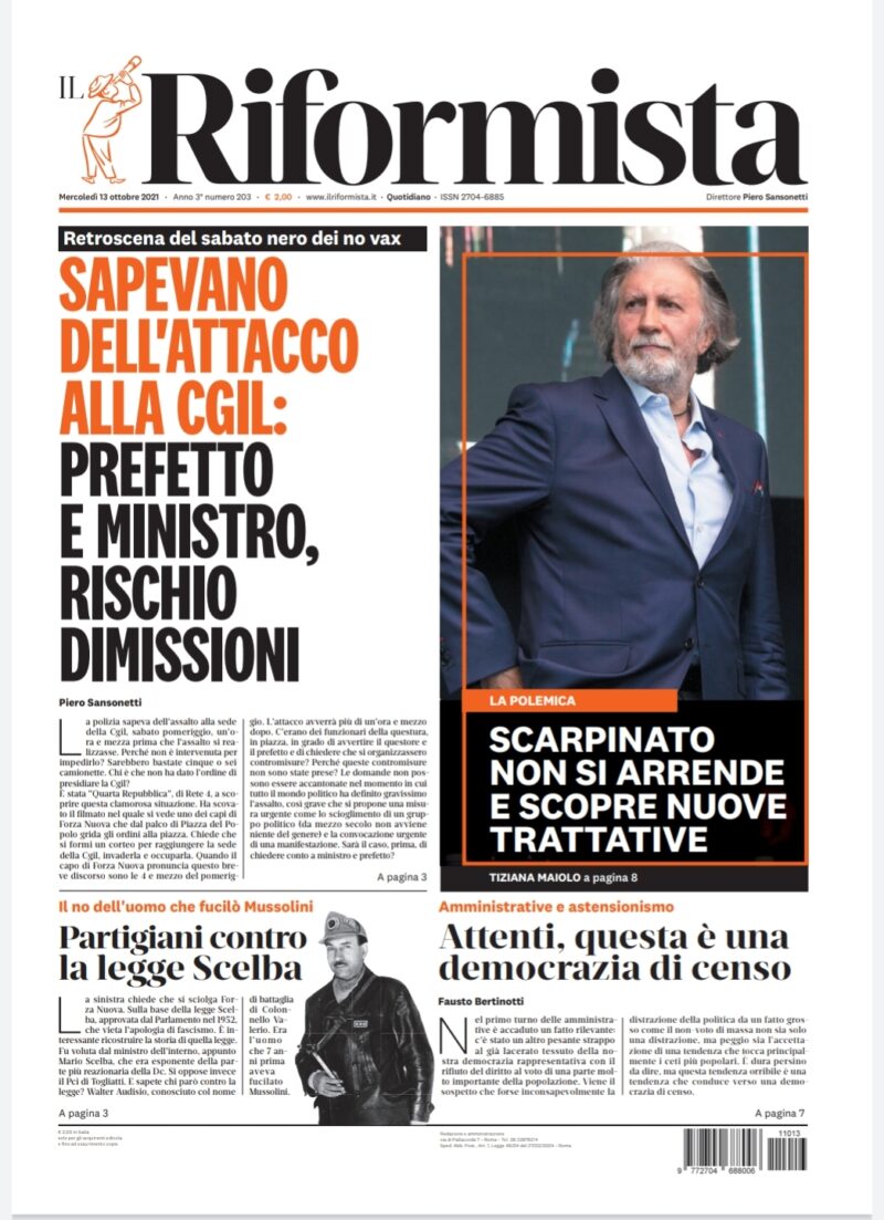 Quotidiano del 13 ottobre 2021