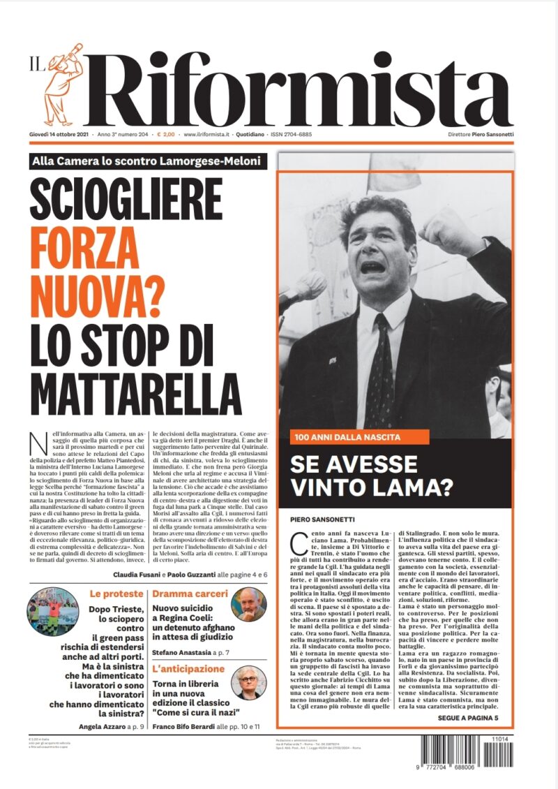 Quotidiano del 14 ottobre 2021