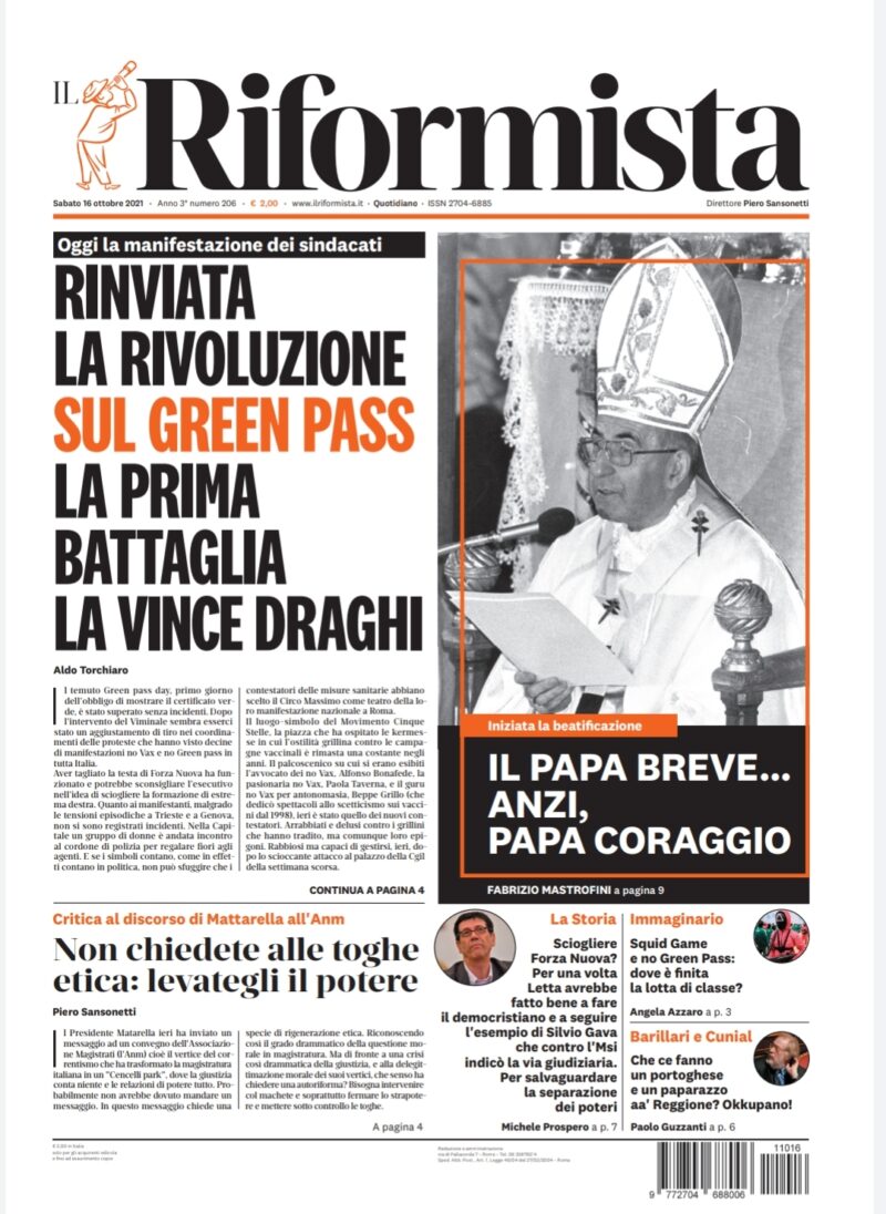 Quotidiano del 16 ottobre 2021