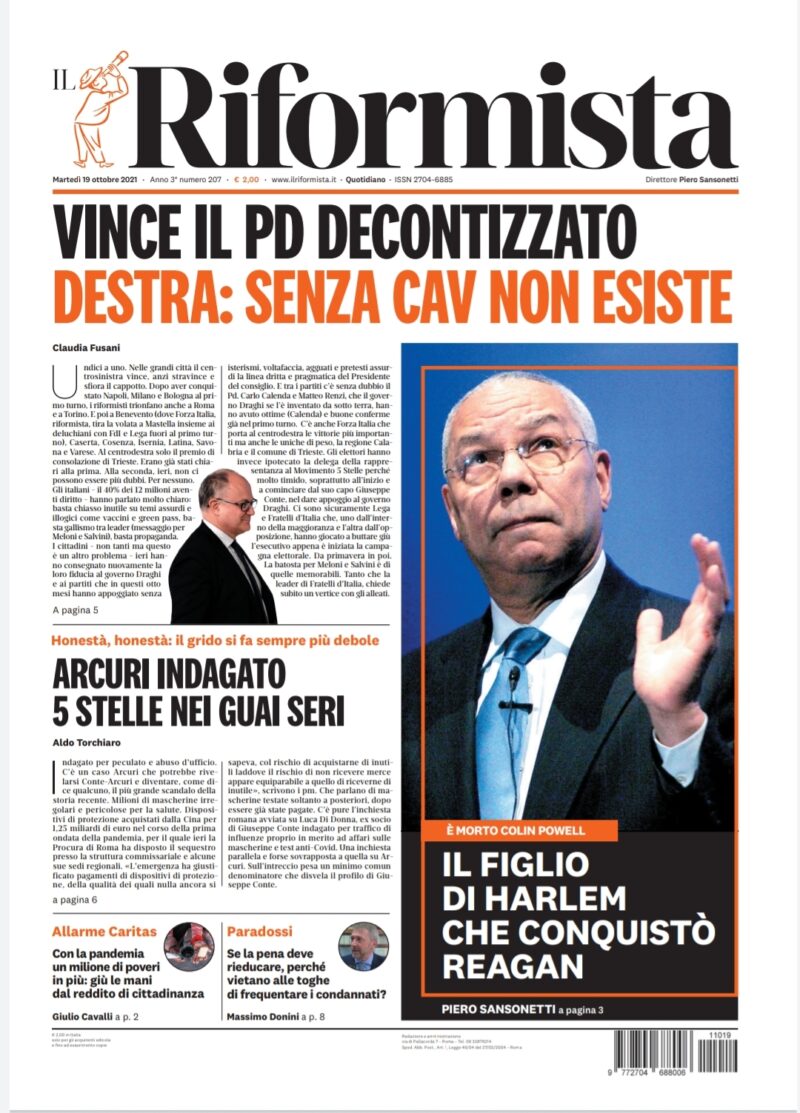 Quotidiano del 19 ottobre 2021