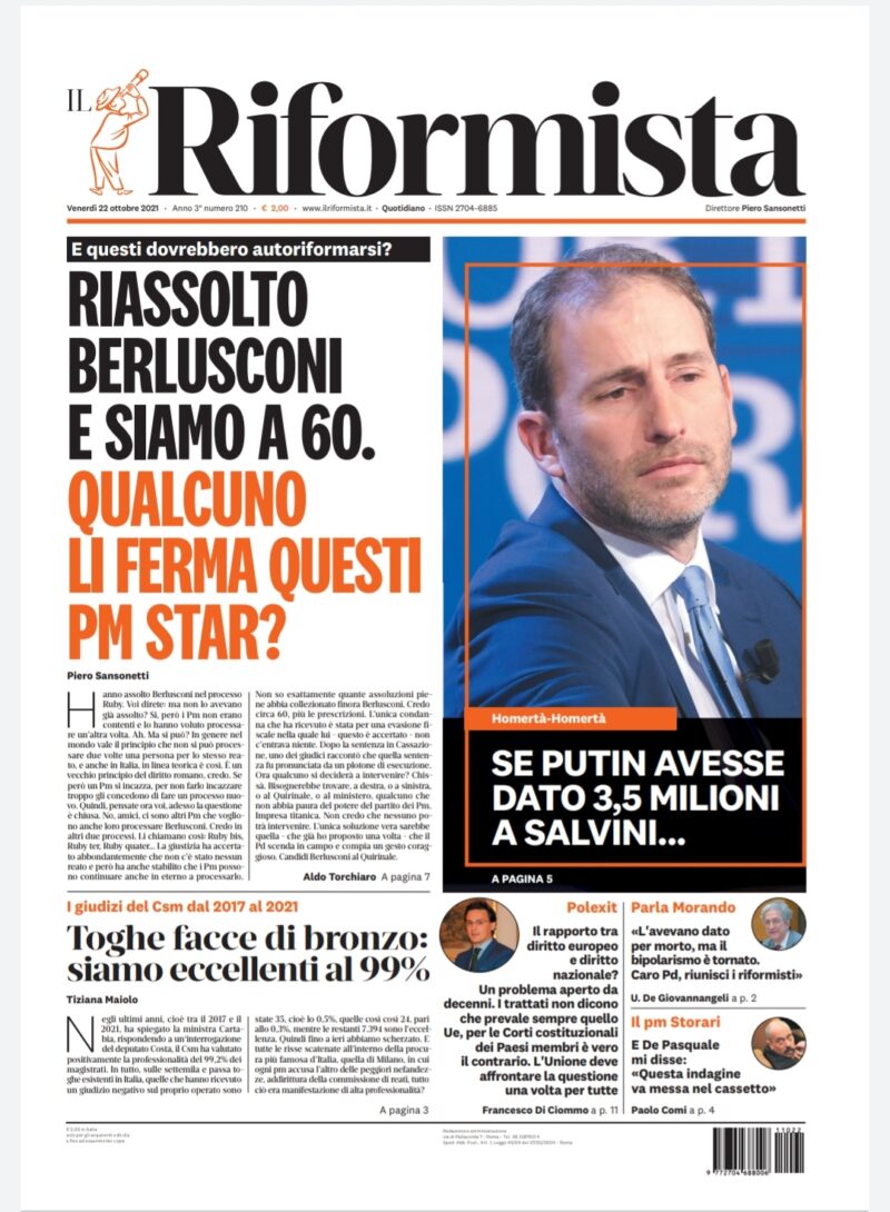 Quotidiano del 22 ottobre 2021