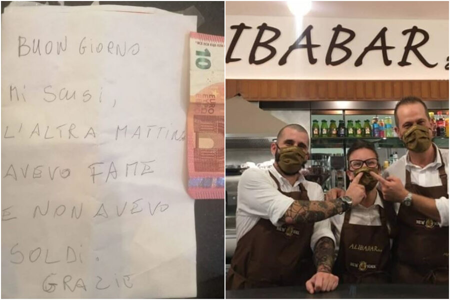 Ruba brioches al bar, poi si pente con biglietto anonimo: i proprietari gli offrono un lavoro