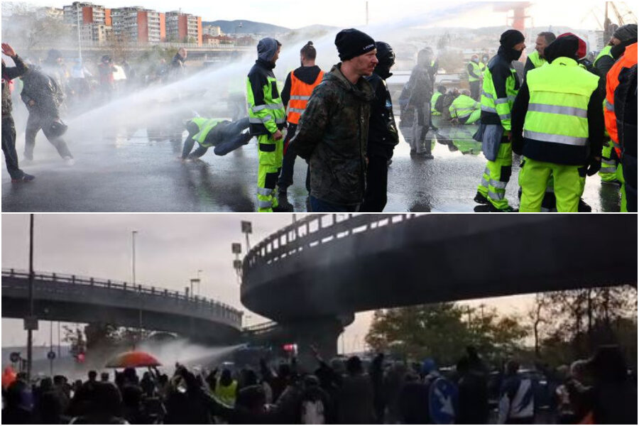 Porto di Trieste, idranti e lacrimogeni per disperdere i no Green pass: Salvini e Meloni si schierano con i manifestanti