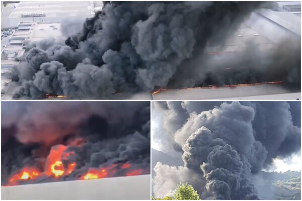 Maxi incendio in un deposito di plastica, nube tossica su Napoli: “Aria irrespirabile”