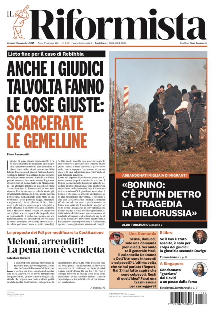 Quotidiano del 12 novembre 2021
