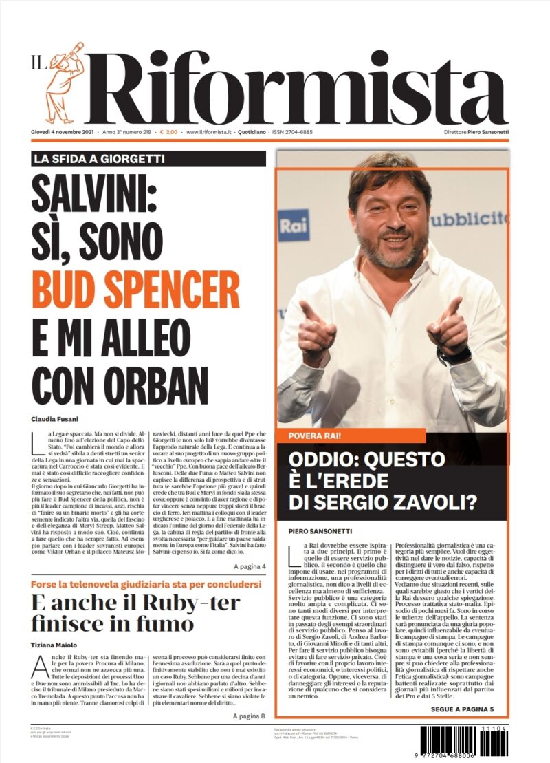 Quotidiano del 4 novembre 2021