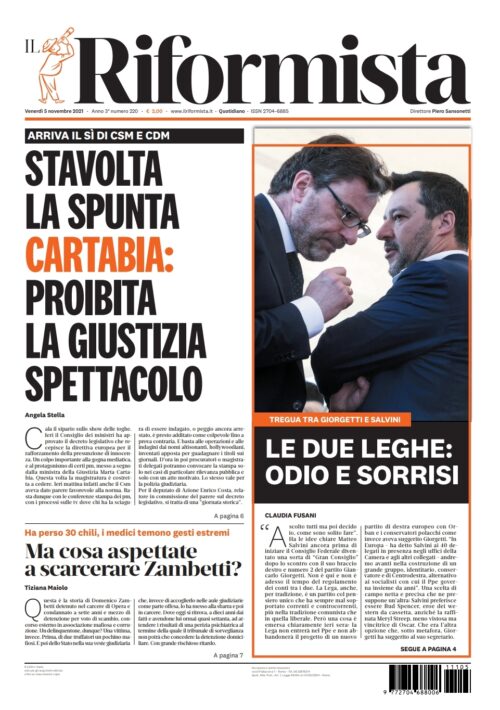 Quotidiano del 5 novembre 2021