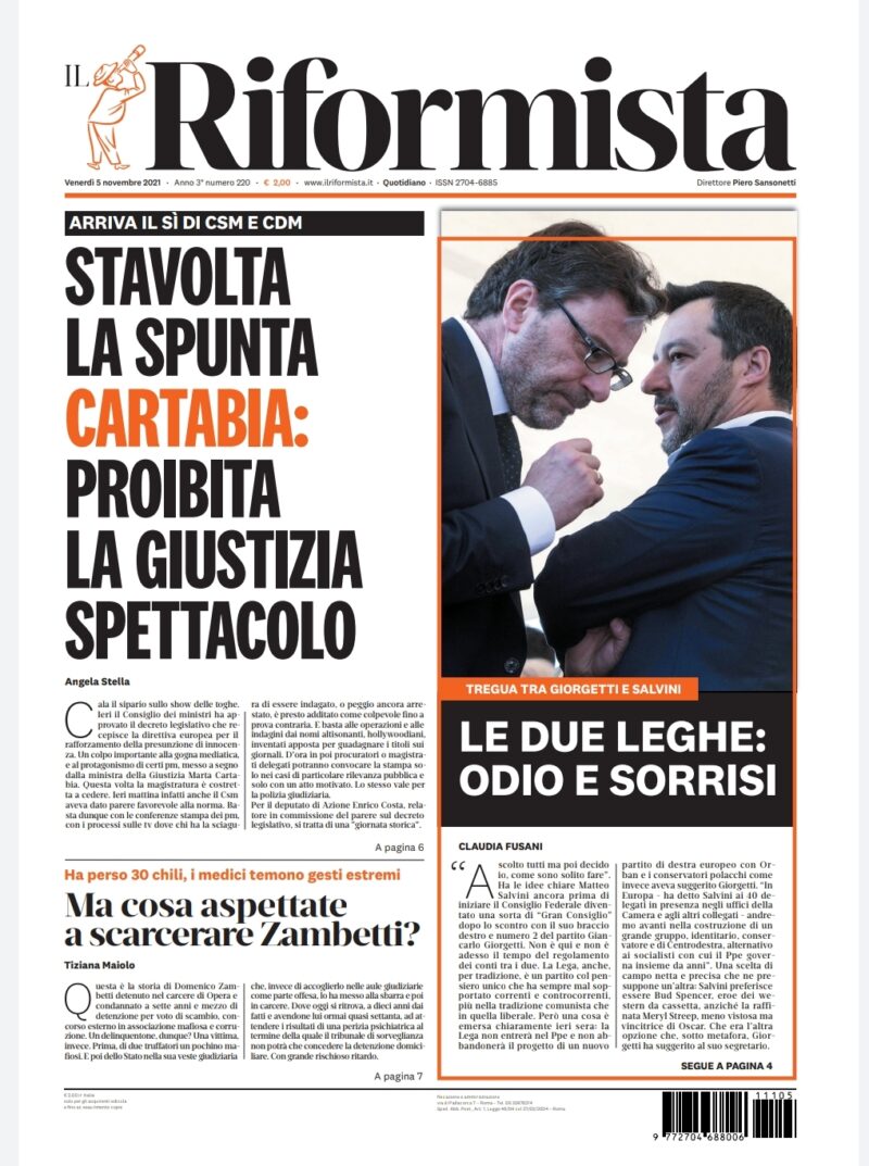 Quotidiano del 5 novembre 2021