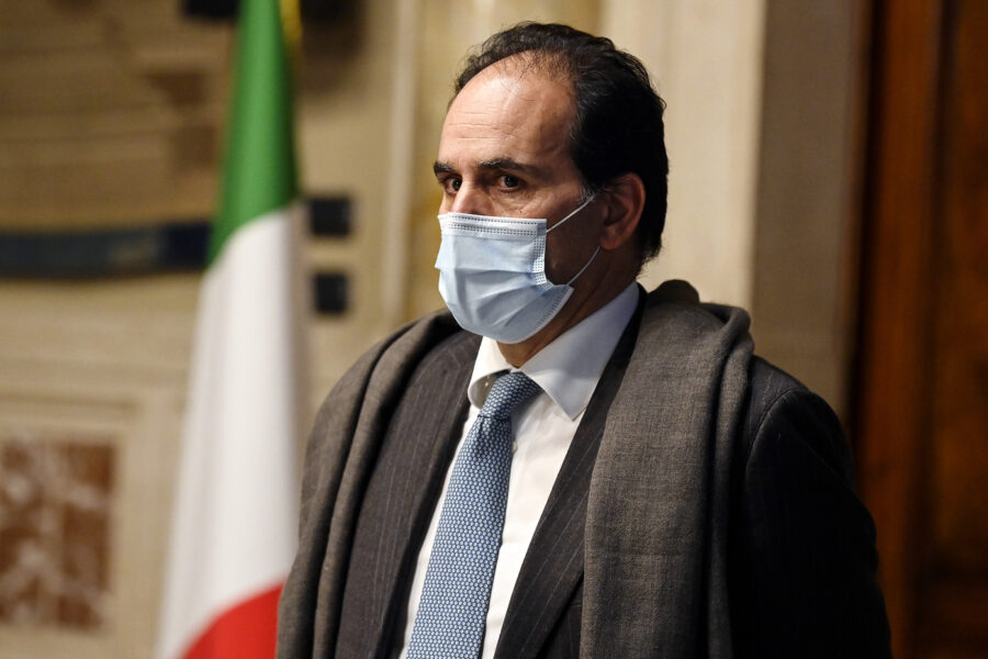 Foto Riccardo Antimiani/POOL Ansa/LaPresse
05-02-2021 Roma
Politica
Camera dei Deputati – Consultazioni del presidente del Consiglio incaricato Mario Draghi
Nella foto: Andrea MarcucciPhoto Riccardo Antimiani/POOL Ansa/LaPresse
05-02-2021 Rome (Italy) 
The delegation of Democratic Party composed by (L-R) Graziano Delrio, secretary Nicola Zingaretti, Andrea Marcucci and Andrea Orlando during a press conference at the Chamber of Deputies after meeting with designated-prime minister Mario Draghi, for the formation of a new government after the resignation of Prime Minister Giuseppe Conte
In the pic: Andrea Marcucci