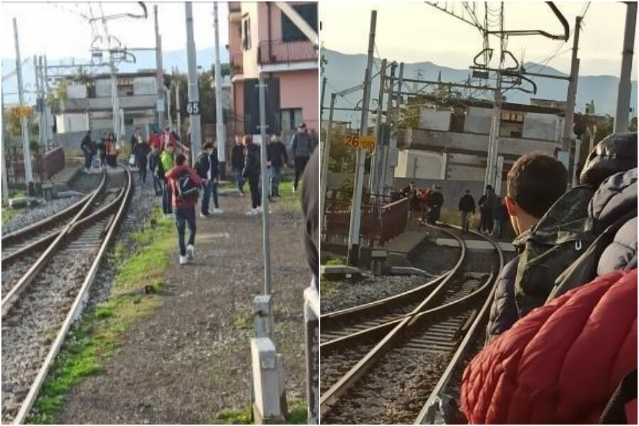 Circumvesuviana di nuovo ferma, guasto lascia i pendolari sui binari: “Ci fanno fare jogging”