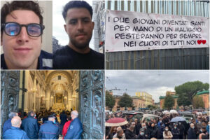 Funerali Tullio e Giuseppe, lacrime e rabbia sotto la pioggia: “Si sono ritrovati in uno scenario di guerra”