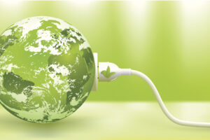 abstract green energy concept with green Earth.