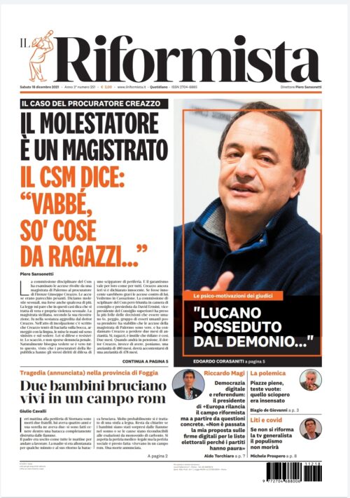 Quotidiano del 18 dicembre 2021