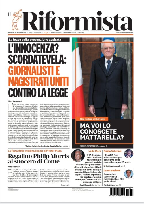 Quotidiano del 22 dicembre 2021