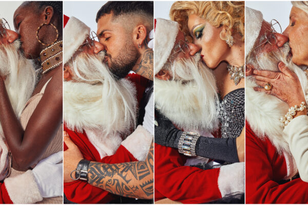 Babbo Natale bacia tutti, dalla drag queen all’anziana: “L’idea dopo l’affossamento del ddl Zan”