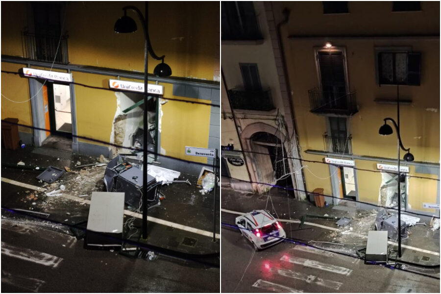 Muro abbattuto e bancomat sradicato, banditi in fuga nel Napoletano