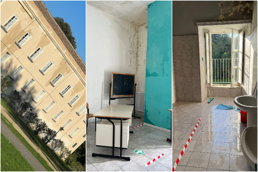 La pioggia allaga le aule del Caselli, la protesta degli studenti: “C’è muffa e umidità, bisogna intervenire”