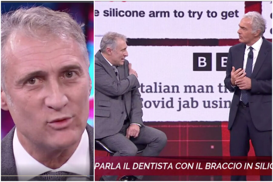 Guido Russo e il braccio in silicone: “Volevo audience, con il vaccino puoi prendere il Covid, chi fa tamponi no”