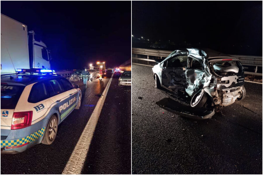 Camion bisarca perde auto sull’A1 e provoca maxi incidente con 6 veicoli: un ferito grave