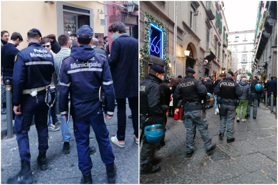 Ordinanza flop di De Luca, brindisi e aperitivi in strada e controlli solo a Chiaia: “Più polizia qui che dove si ammazzano”