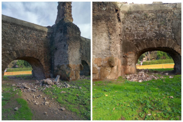 Crollo a Roma, cede porzione dell’Acquedotto Marcio: “colpa delle forti piogge”