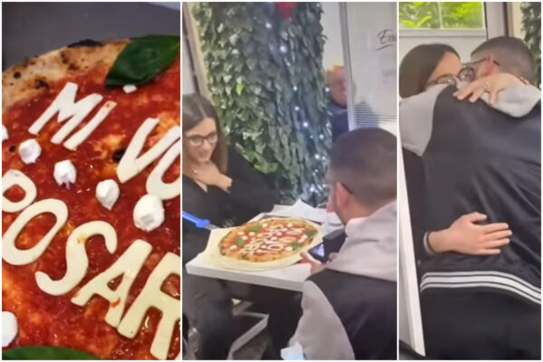 Ordina la pizza e arriva la margherita con una richiesta speciale: “Mi vuoi sposare”