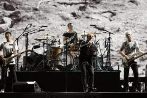 Bono, singer and leader of the Irish band U2, performs during a concert at the Olympic Stadium of Barcelona, the only of their world tour U2: The Joshua Tree Tour 2017 in Spain, to commemorate the 30th anniversary of the legendary album, 18 July 2017. EFE/Andreu Dalmau