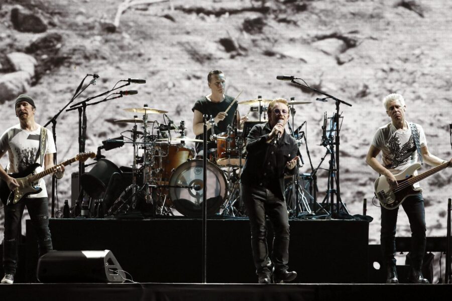 Bono, singer and leader of the Irish band U2, performs during a concert at the Olympic Stadium of Barcelona, the only of their world tour U2: The Joshua Tree Tour 2017 in Spain, to commemorate the 30th anniversary of the legendary album, 18 July 2017. EFE/Andreu Dalmau