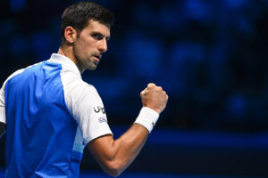 Foto Marco Alpozzi/LaPresse 
17 Novembre 2021 Torino (Italia) 
Sport Tennis 
Nitto ATP Finals – Singolo Maschile – Round Robin 
Novak Djokovic Vs Andrey Rublev
Nella foto:Novak Djokovic (Serbia)esulta

Photo Marco Alpozzi/LaPresse 
November 17, 2021 Turin (Italy) 
Sport Tennis 
Nitto ATP Finals – men’s singles – Round Robin 
Novak Djokovic Vs Andrey Rublev
In the pic:Novak Djokovic (Serbia)celebrates