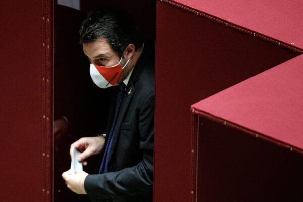 Foto Roberto Monaldo / LaPresse
24-01-2022 Roma
Camera dei Deputati – Elezione del Presidente della Repubblica
Nella foto Matteo Salvini

Photo Roberto Monaldo / LaPresse
24-01-2022 Rome (Italy)
Chamber of Deputies – Election of the President of the Republic 
In the pic Matteo Salvini