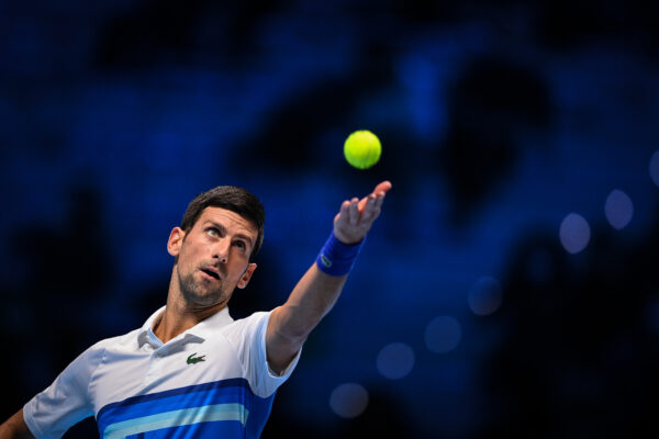 Foto Marco Alpozzi/LaPresse 
15 Novembre 2021 Torino (Italia) 
Sport Tennis 
Nitto ATP Finals – Singolo Maschile – Round Robin 
Novak Djokovic Vs Casper Ruud
Nella foto:
Novak Djokovic (Serbia)
Photo Marco Alpozzi/LaPresse 
November 15, 2021 Turin (Italy) 
Sport Tennis 
Nitto ATP Finals – men’s singles – Round Robin 
Novak Djokovic Vs Casper Ruud 
In the pic:  
Novak Djokovic (Serbia)