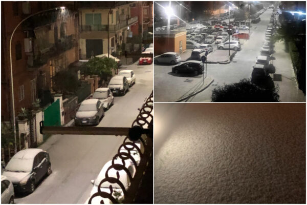Neve a Roma dal Colosseo alle periferie, Capitale imbiancata: “Pochi fiocchi ma spettacolo incantevole”