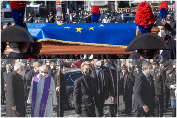 David Sassoli, i funerali di Stato con Mattarella, Draghi e von der Leyen: “Uomo di ideali non di ideologie”