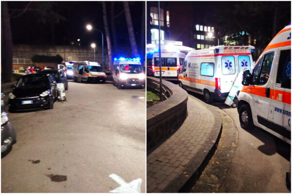 Ambulanze e auto in coda al Cotugno, i sanitari del 118 ai no vax: “Non è terrorismo, venite a vedere”