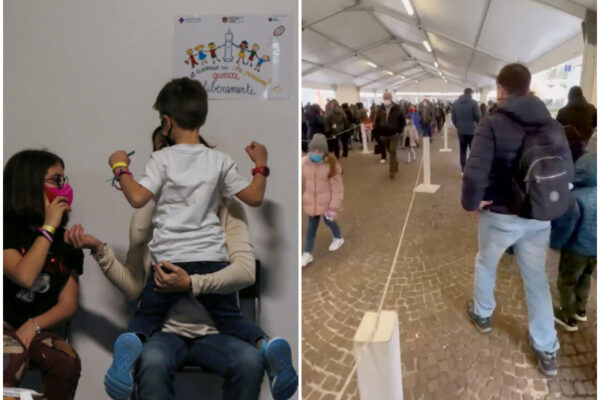 A Napoli bambini in fila per il vaccino contro il Covid: “Riaprite le scuole” A Napoli bambini in fila per il vaccino contro il Covid: “Riaprite le scuole”