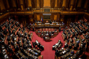 MATTEO SALVINI IN  SENATO, AULA